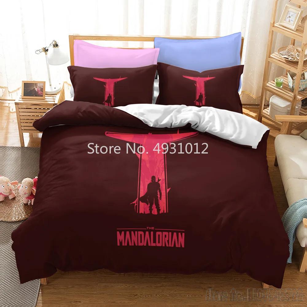 Anime 3D Printed Warrior Mandalorian Child Bedding Set Baby Duvet Cover Sets Bedclothes Twin Single King Kids Adult Gift