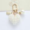 Elegant Heart Keychain with Pearls Accent Trendy Pearls And Alloy Rose Heart Keychain Adornment For  Fashion Lovers