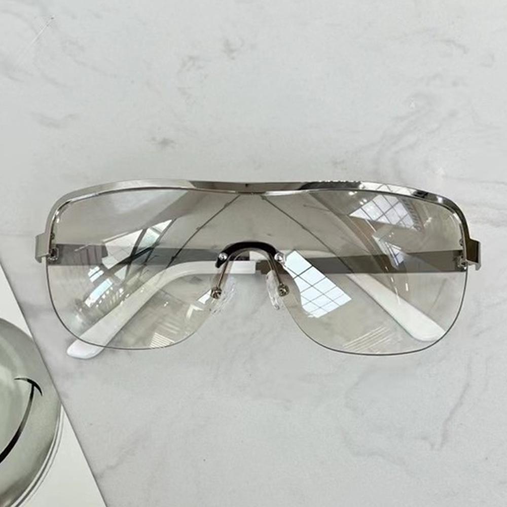 

Semi-Rimless Square Sunglasses Women New Fashion One-Piece Sun Glasses For Men Oversized Y2K Sunglass Half Frame Shades Other