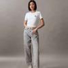 Calvin Klein Solid Sweet And Spicy Round Neck T-Shirt Women Tops White J218883-24S-YAF