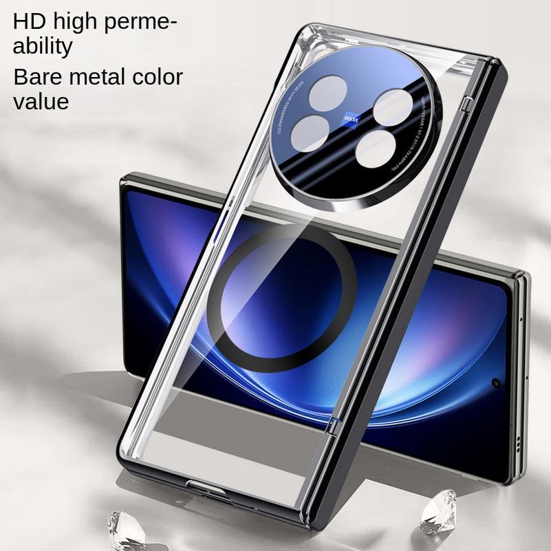 Magsafe Magnetic Transparent Screen Tempered Glass Protect Case For VIVO X Fold 5 Fold5 Spring Hinged Cover