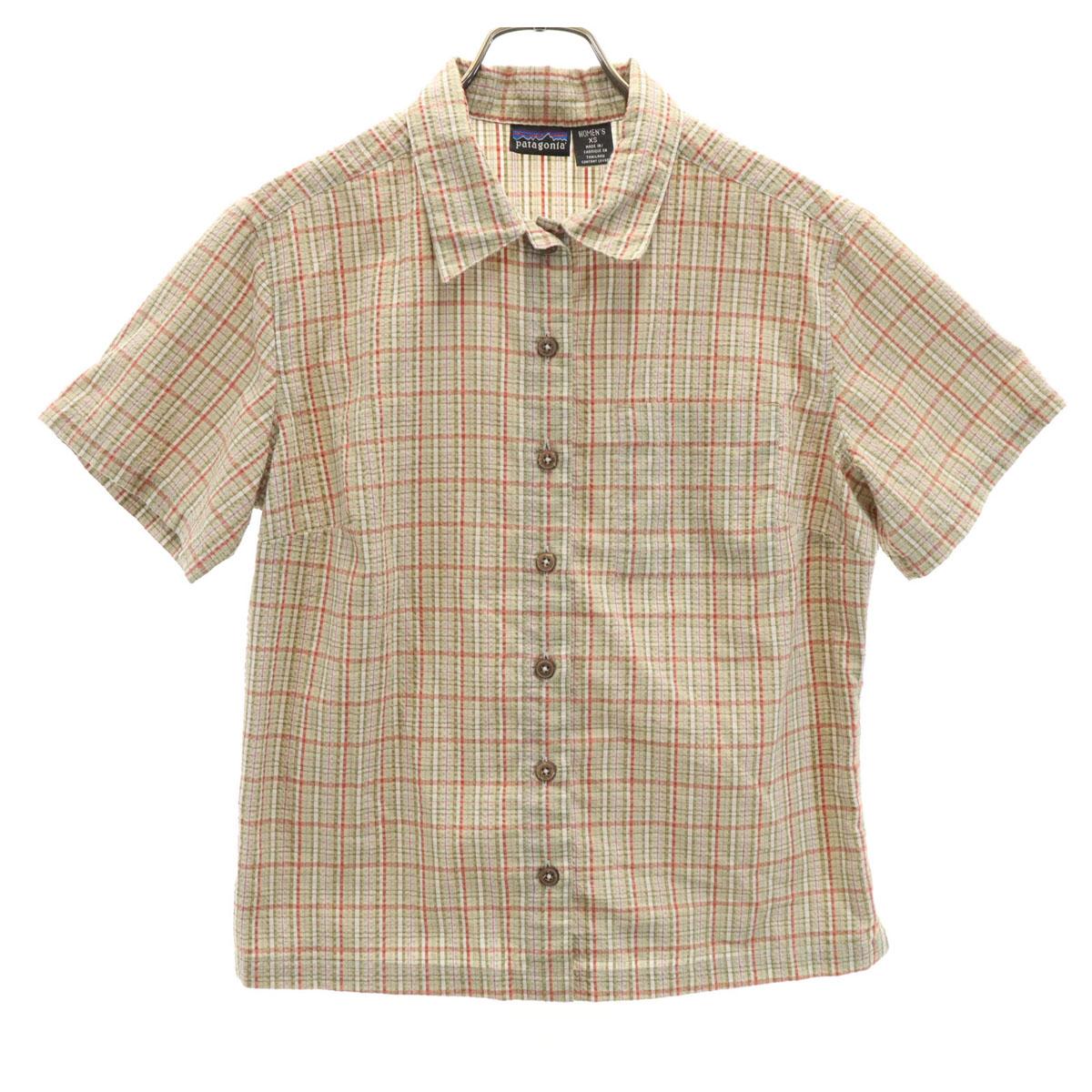 

patagonia Check Pattern Short sleeve Seersucker shirt 53390SP02 Outdoor Women Used