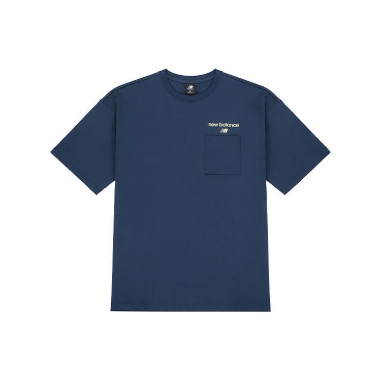 New Balance Logo Print T-Shirt Asia Sizing Blue Men s AMT22353-BGV M
