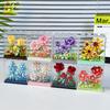 Non-Toxic Moc Bouquet Sunflower Potted Plant Micro Building Blocks Eternal Flower Model Diy Home Desk Decoration Brick Toys Gift