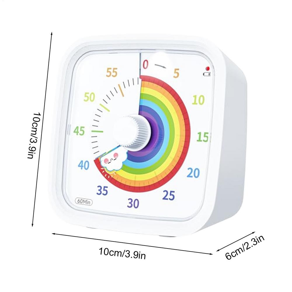 60 Minute Visual Timer Rainbow Disk Countdown Clock with Protective Case Time Management Tool for Kids Adults, Classroom Office
