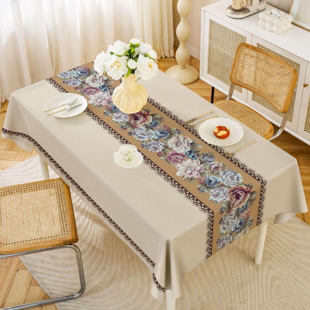Vintage Chinese-style Tablecloth Thickened Dessert Table Cover Floral Tablecloth  Wedding