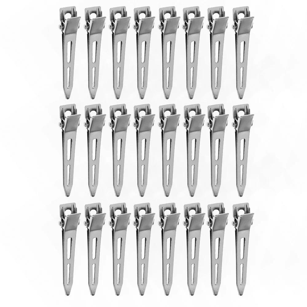 New Professional Double Prong Hair Clip Salon Setting Hairdressing Style Fixed Hair Clip Stainless Steel Makeup Clip