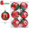 24/6PCS Christmas Balls Electroplating Color Painting Xmas Round Ball Xmas Tree Hanging Pendants Ornaments New Year Party Decor