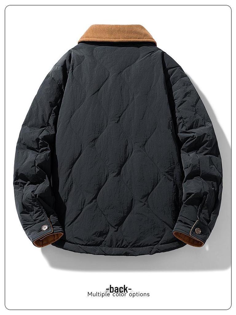 Men's 90% Down Jacket - 2025 Winter Retro Lapel Style, Warm & Lightweight Loose Coat