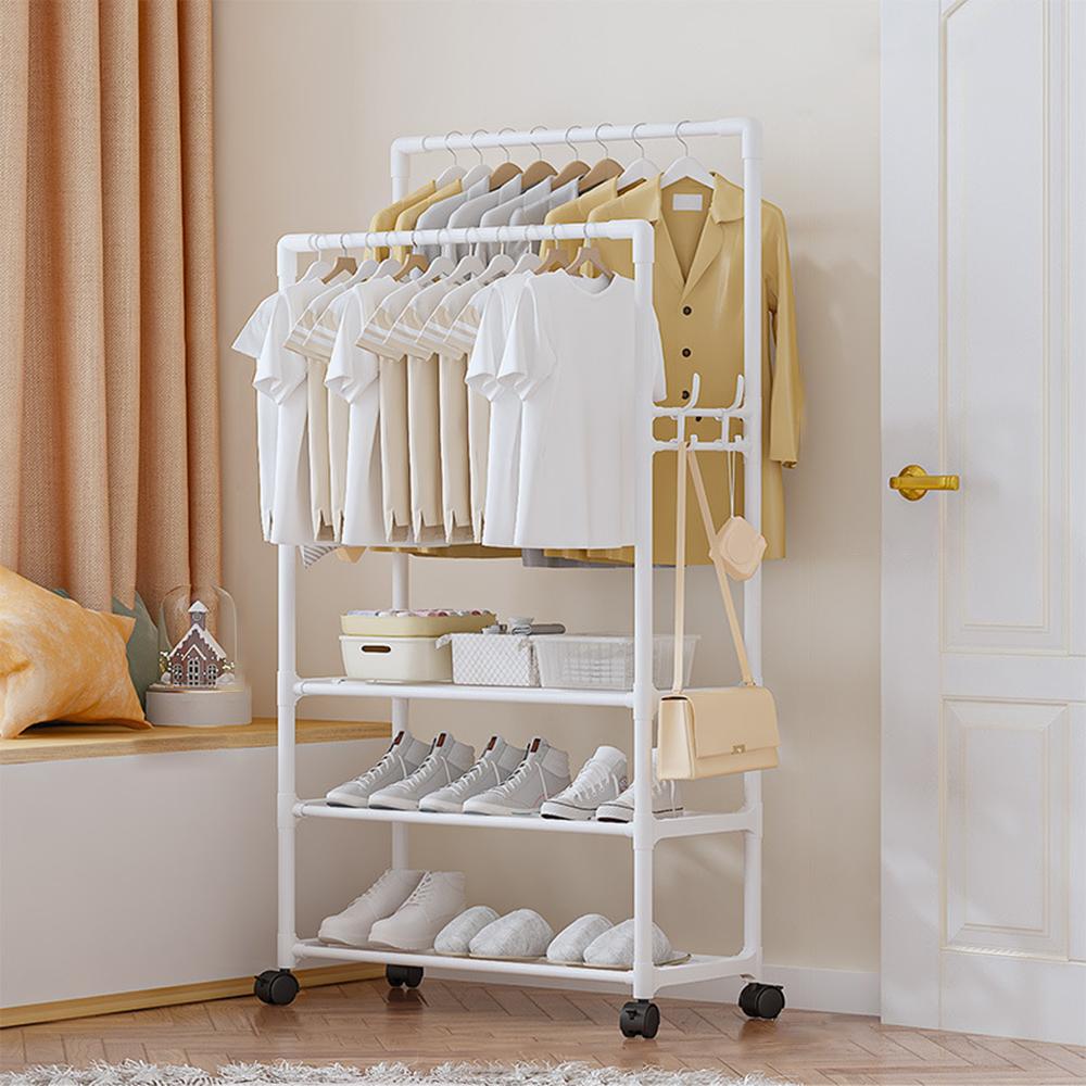Home Multi-Functional Integrated Shoe And Hat Rack, Bedroom, Living Room Storage Racks, 3 Layers Of Double Row Drying Racks