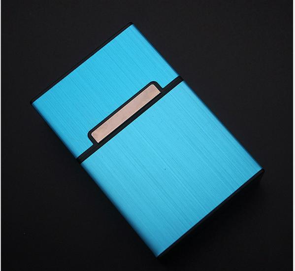 Korean Style Aluminum Alloy Cigarette Case, Holds 20 Regular or Slim Sticks, Magnetic Flip-Top, Unisex Design
