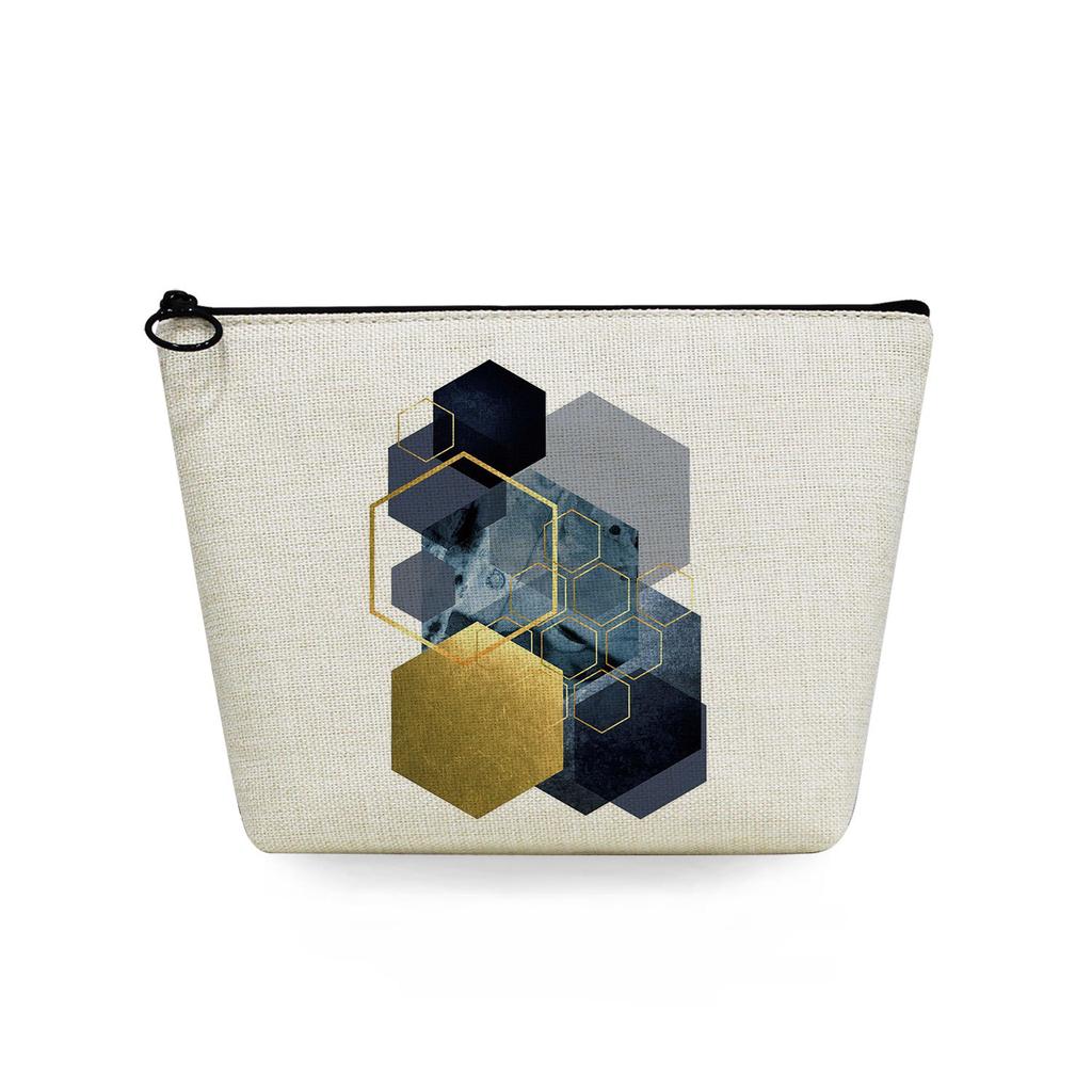 Women Geometric figure Print Cosmetic Bag Toiletries Organize Travel Storage Case 6720 KTB