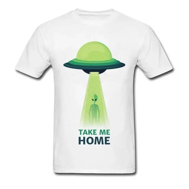 Funny UFO Alien Tshirts Women Heel Home Men Tshirt Fashion Graphic Adult Clothing Shirt Harajuku Casual Street Tops Ropa Mujer