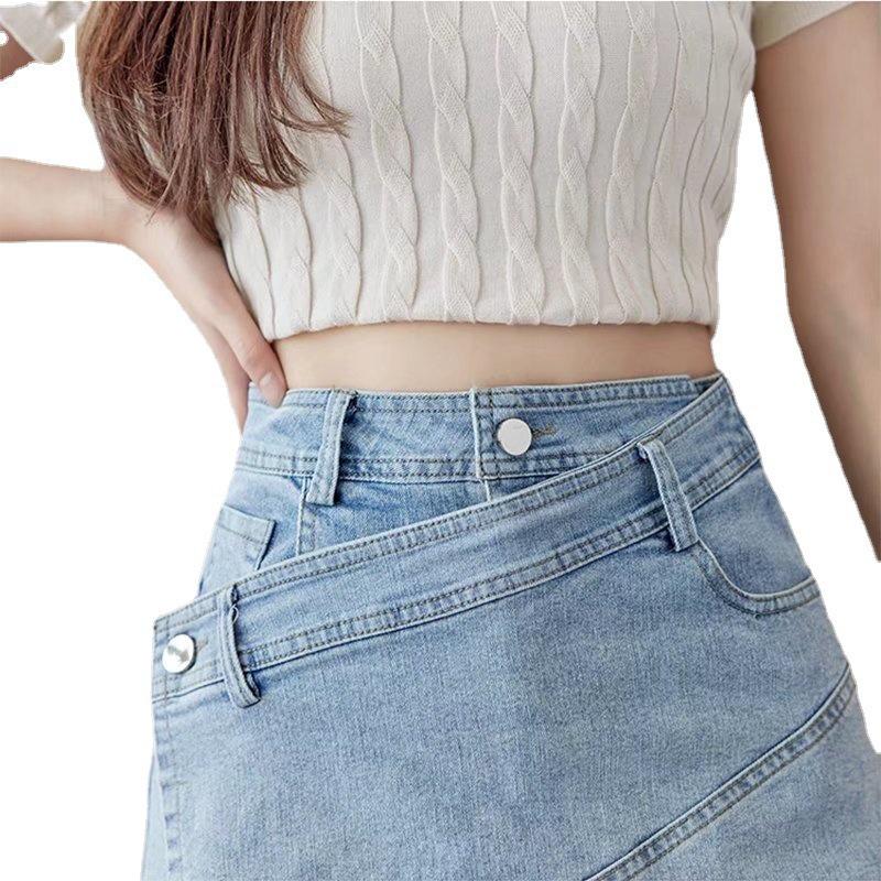 Falda vaquera grande acampanada - Verano corte slim con diseño anti-exposición