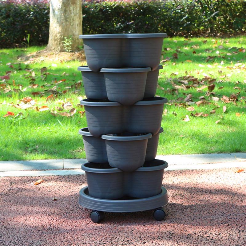 Vegetable Plastic Pot Family Balcony Strawberry Potted Plant Three Dimensional Multi-layer Space Saving Planting Flower Pots