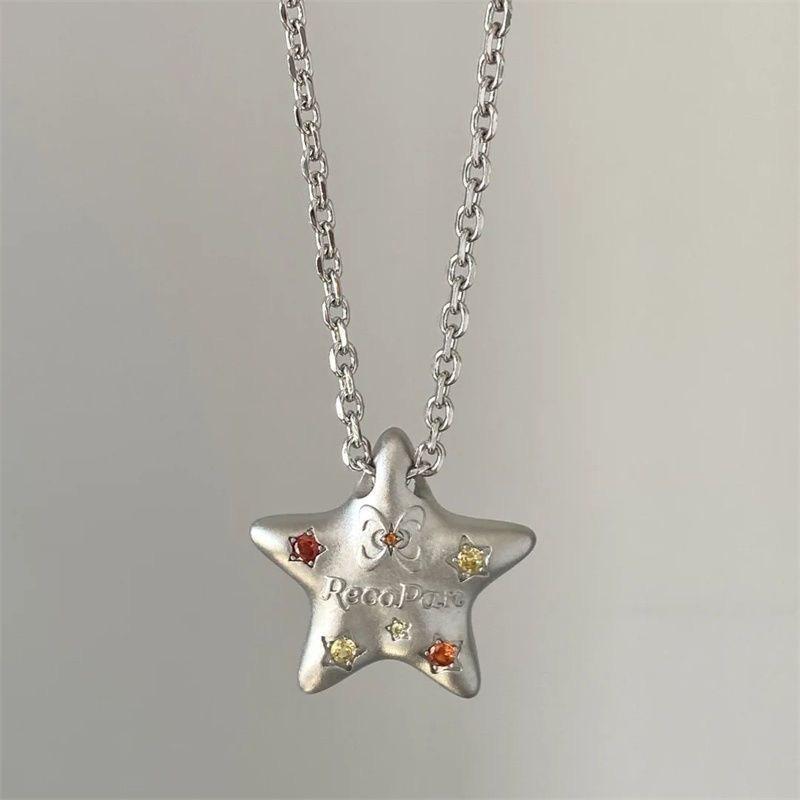 

Lucky Star Dopamine Little Star Necklace Cold Wind Pentagram Long Sweater Chain Pendant Accessories Versatile