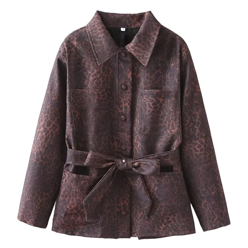 

Kaslead New Arrival Women s Clothing Fashion Style Stylish Simple and Versatile Lace-up Long Sleeve Jacket Outwear Picture Color L