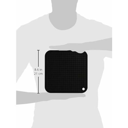 Shimomura Kogyo KIB-604 Soft Kitchen Bar Cutting Board, Made In Tsubame-Sanjo, Niigata, 200 X 200 X 2mm, Black