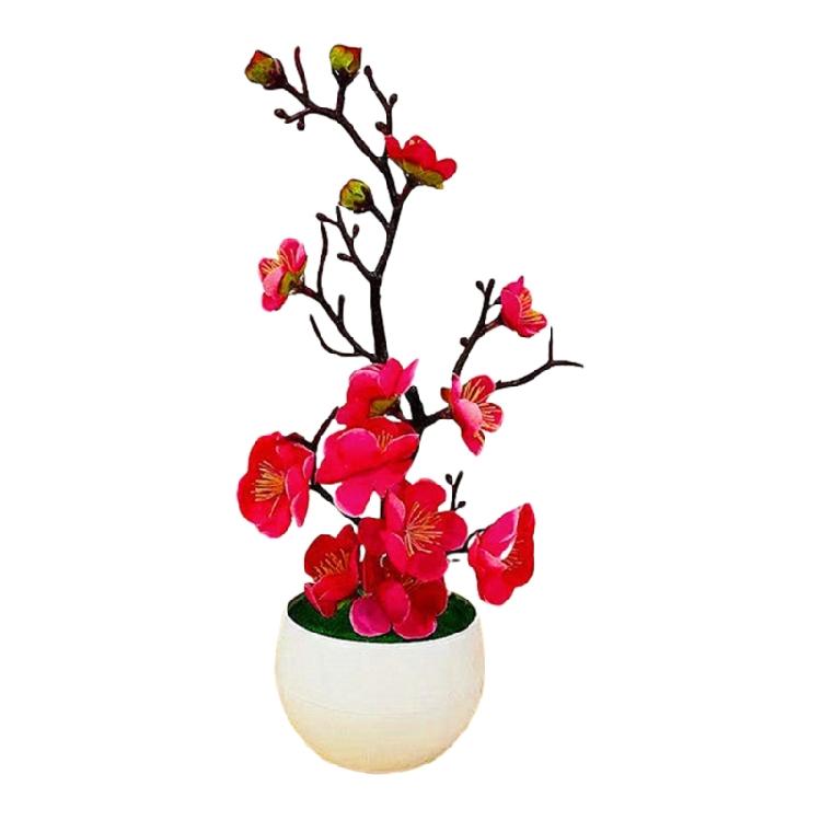 

30CM Realistic Faux Flower Tree Simulatio Desk Plant Decorative Ornament Ideal for Indoor Use рожевий червоний колір