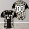 Custom Leopard Print Baseball Jersey Men Women Round Neck Team Name Number Sports Shirt Personalized Uniform Top Gift Custom Tee