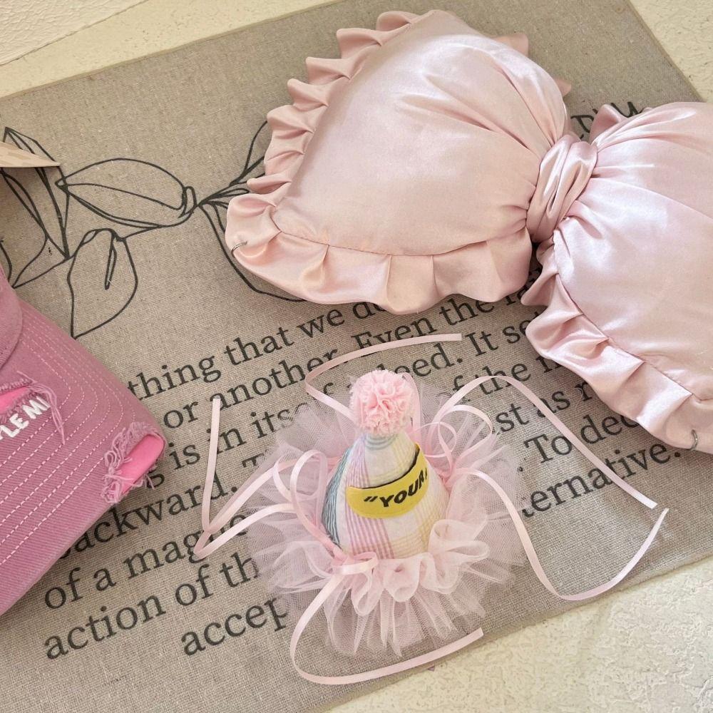 Bow Birthday Crown Embroidery Birthday Cap Creative Birthday Hat Hairpin Birthday Decoration