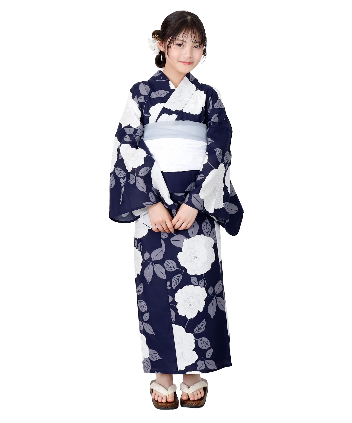 

Junior Yukata Set Obi 2 Easy to Dress (Separate Pieces, Belt, Pieces), Small, (Navy, Small, JSP-4)