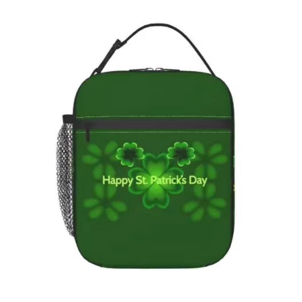 3D St.patrick Day Clovers Insulated Lunch Bag Many Green Clover Lunch Box Lunch Bag for Women Food Tote Bags Reusable