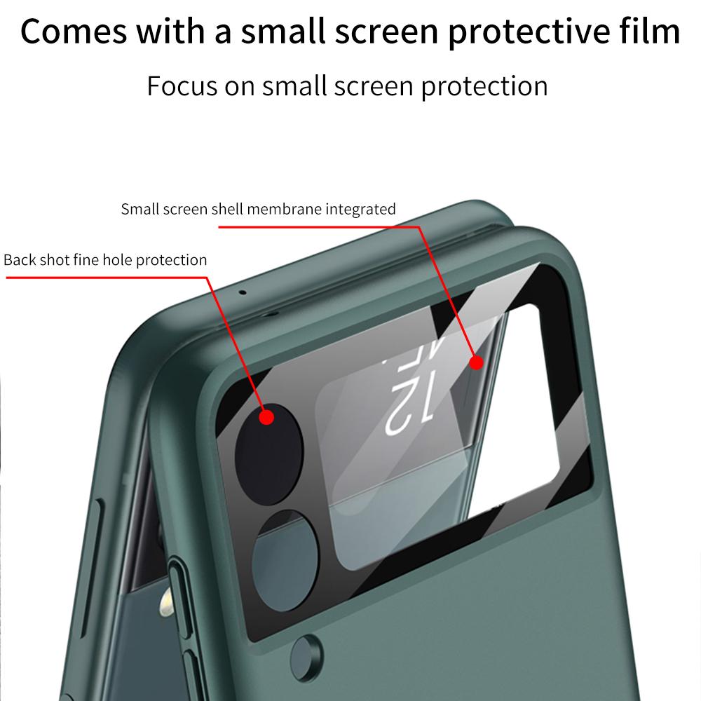 Magnetic Hinge Shockproof Matte Case For Samsung Galaxy Z Flip 4 5g Full Body Hard Armor Cover For Samsung Z Flip4 Magnetic Case