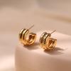 Small Half Circle C Shaped Micro Inlaid Zircon 925 Silver Pin Earrings For Women