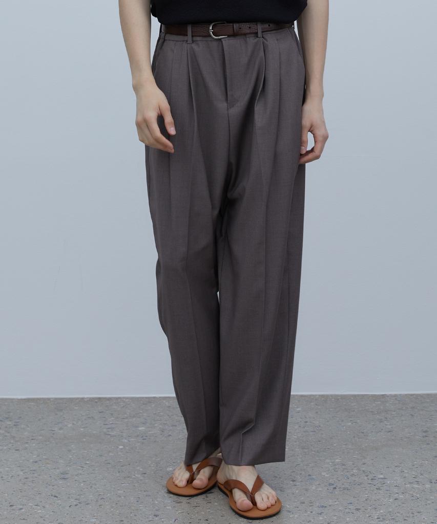 TRIP LE SENS Double-Pleated Semi-Balloon Tapered Slacks_Beige
