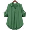 Women's clothing Japanese spring and autumn new long-sleeved shirt large size loose and thin medium and long versatile top