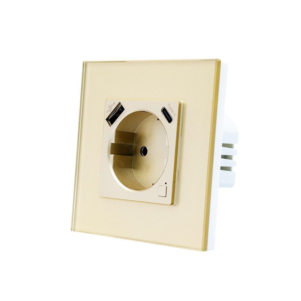 Tuya Type-C WiFi Smart Wall Socket Power Monitor USB EU Plug Outlet APP Wireless Remote Control Work With Alexa Google Home