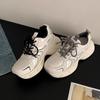 Platform dad shoes women's 2025 new spring women's shoes popular versatile casual sports shoes heightening white shoes