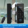 Fingerprint Glass Door Lock Bluetooth Sliding Glass Door Smart Lock Electronic Rfid Card Lock Hahalock APP Control