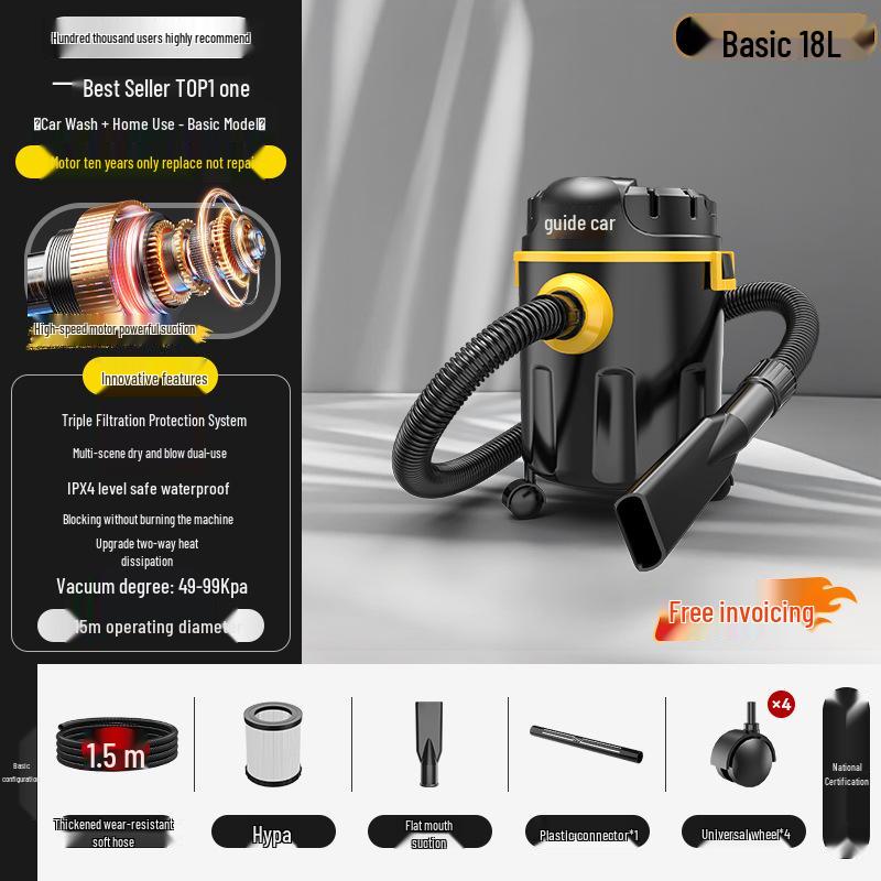 High-Power Vacuum Cleaner for Home, Car, Carpet & Grout