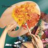 Large Color Mixing Board Wooden Paint Palette, Square Oval Shaped Artist Painting Tray with Easy To Clean Palette Thumb Hole for Acrylic Watercolor