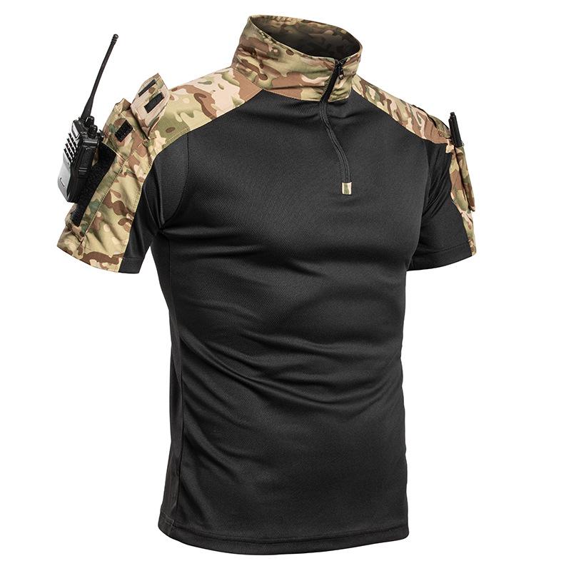 Men's G4 Quick-Dry Tactical Camouflage Training Set: Short-Sleeve, Wear-Resistant, Loose Fit Outdoor T-Shirt & Frog Suit