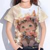 Girl Clothes Cute Cat Print T Shirt Short Sleeve Girl T-Shirt Summer Kids Clothes Crew Neck Tee Top Shirts Fashion Child T Shirt