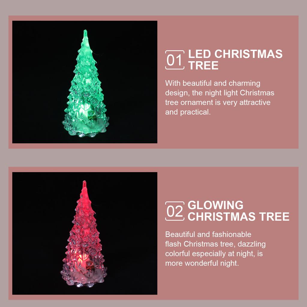 4Pcs Creative Christmas Tree LED Decoration Dazzling Colorful Lights for Desktop Festive Atmosphere Mini Christmas Tree