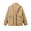 Cute Korean Style Oversized Flap Collar Cotton Jacket for Women Winter New Arrivals Casual Short Coat
