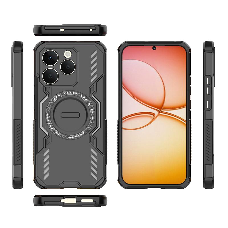 KEYSION Hollow Heat Dissipation Case for Realme 15T 5G Silicone+PC Magnetic Cooling Shockproof Phone Cover for Realme 15T