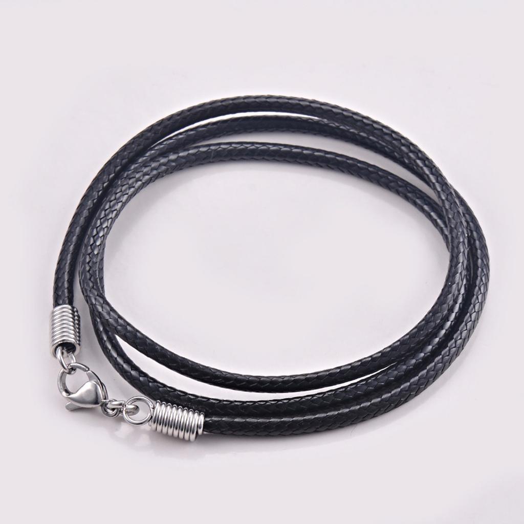 Leathers Necklace Cord with Lobster Clasp 2mm Black Cord DIY Jewelry Making Gift