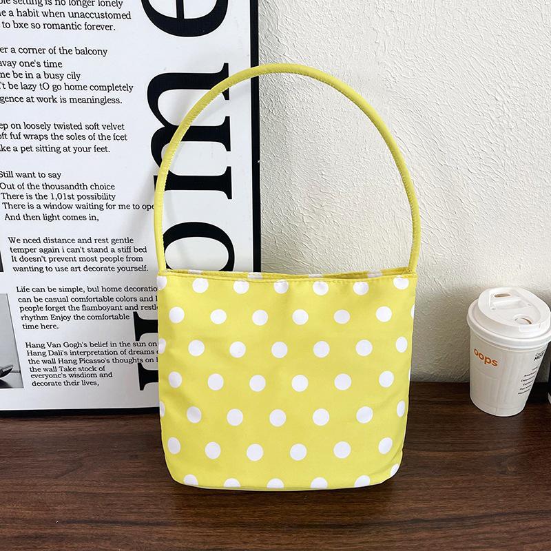 2026 Spring Women's Polka Dot Nylon Shoulder Handbag - Fashionable, Cute, Versatile