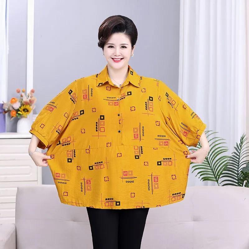 Special Offer Plus Size Pullover Shirt Summer New Middle-aged and Elderly Plus Fat People's Tops