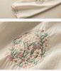 Women's Summer Cotton Linen Embroidered Harem Pants with Artistic Lace Stitching – Casual Nine-Point Bloomers