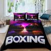 Boxing Bedding Set Red Boxing Gloves Pattern Comforter Cover Sports Theme Duvet Cover Room Pugilism Games Bedding Collection