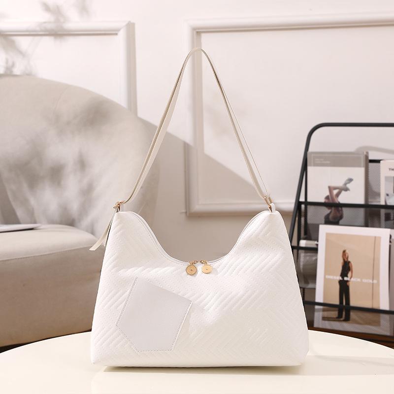 

Вместительная сумка-мессенджер с тиснением в виде ряби на воде, однотонная, новая модная плечевая сумка из искусственной кожи белый