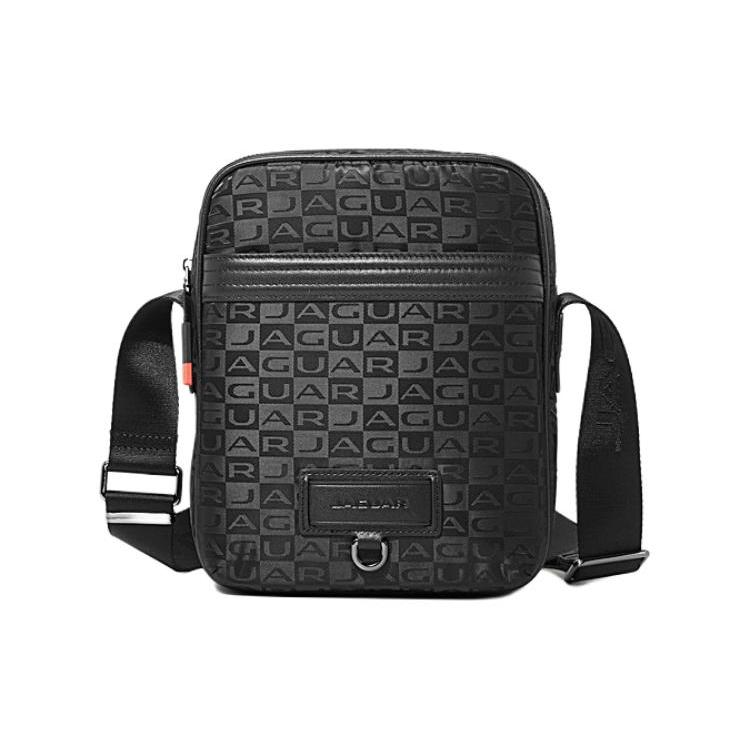 New JAGUAR Cow Leather With Fabric Shoulder Bag Regular Men's Black JA1T1220031101