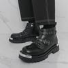 Men's Thick Soled Boots Autumn and Winter Fashion Designer Styles Work Office Black Plus Size High Top Leather Shoes New -46