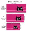 Cute Black Cat Mouse Pad Large Computer Office Game Table Mat Rubber AntiSlip Stitched Edge Keyboard Mats 90x40 Xxl Desk Pads